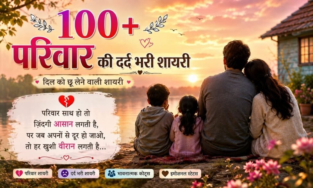 100+ Best Family Sad Shayari in Hindi (2026) Heart-Touching Family Quotes, दर्द भरी शायरी & Emotional Status  