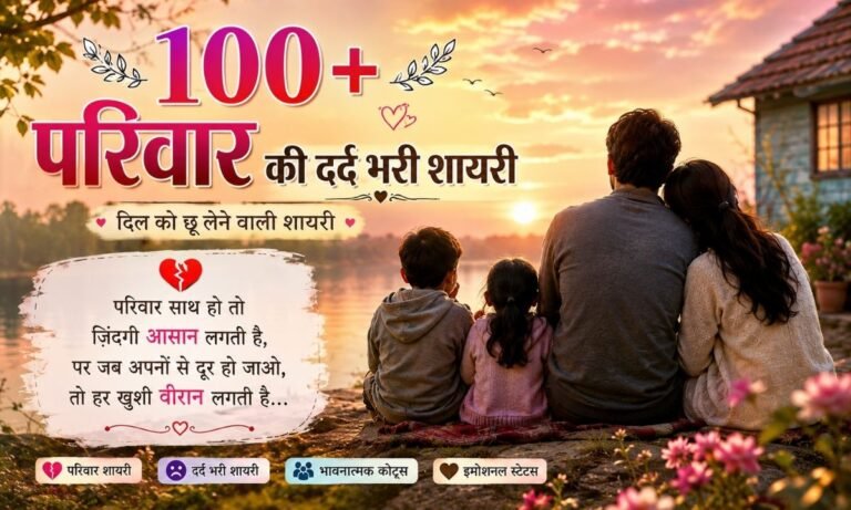 100+ Best Family Sad Shayari in Hindi (2026) Heart-Touching Family Quotes, दर्द भरी शायरी & Emotional Status  