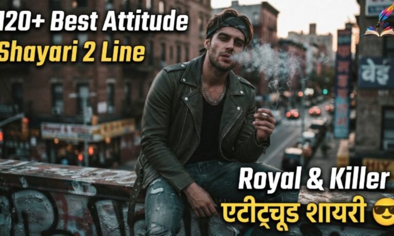 120+ Best Attitude Shayari 2 Line in Hindi (2026) Royal & Killer एटीट्यूड शायरी