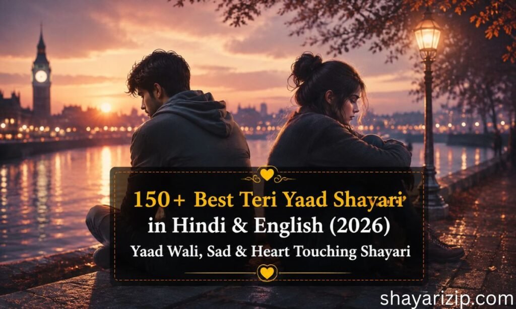150+ Best Teri Yaad Shayari in Hindi & English (2026) Yaad Wali, Sad & Heart Touching Shayari 