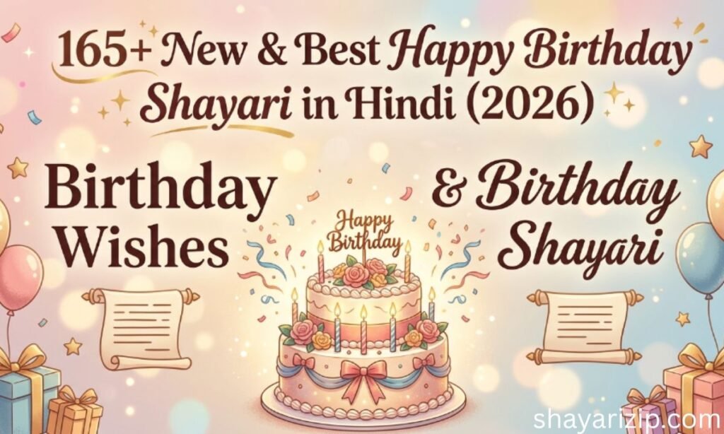 165+ New & Best Happy Birthday Shayari in Hindi (2026) जन्मदिन की शुभकामनाएं & बर्थडे शायरी🎂🎉 