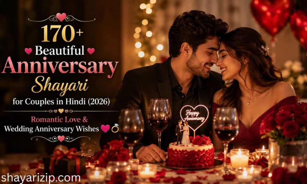 170+ Beautiful Anniversary Shayari for Couples in Hindi (2026) Romantic Love & Wedding Anniversary Wishes