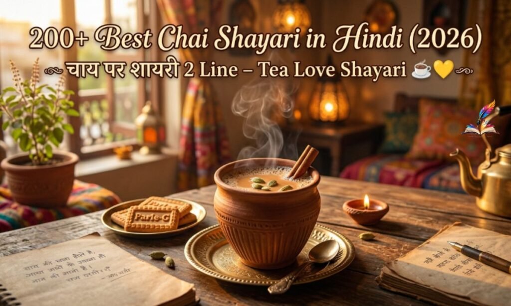 200+ Best Chai Shayari in Hindi (2026) चाय पर शायरी 2 Line – Tea Love Shayari☕💛 