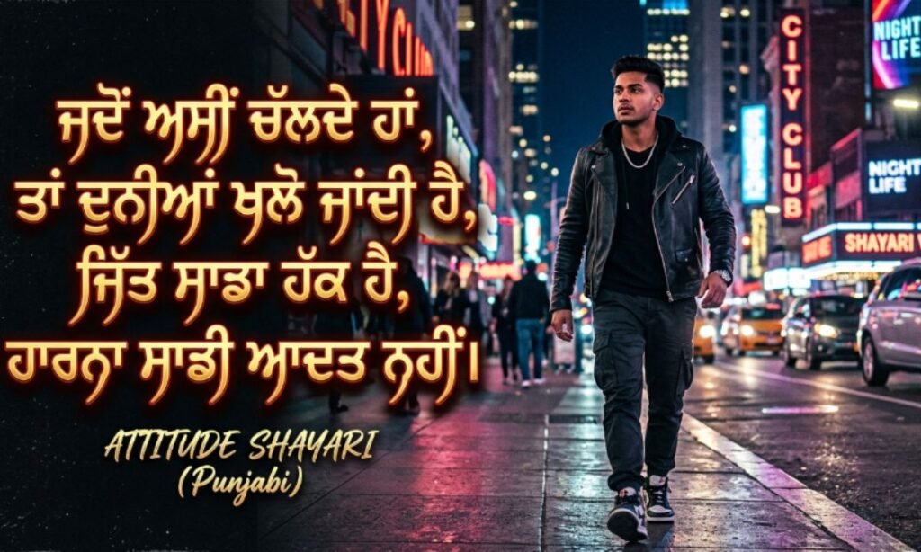 Attitude English Shayari in punjabi