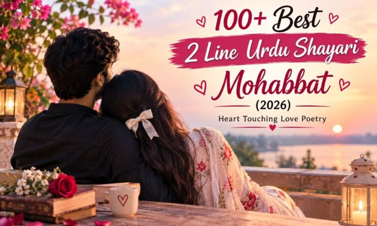 100+ Best 2 Line Urdu Shayari Mohabbat (2026) Heart Touching Love Poetry