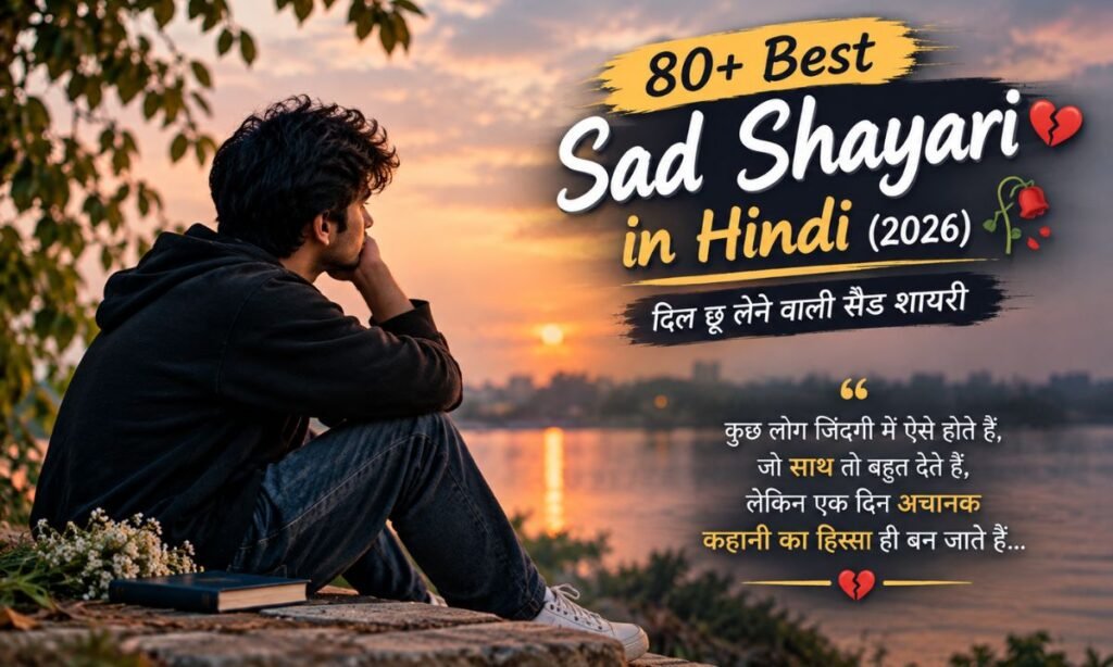 80+ Best Sad Shayari in Hindi with Emoji (2026) दिल छू लेने वाली सैड शायरी