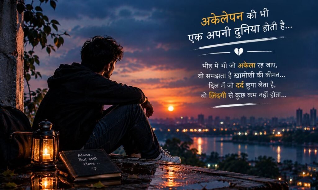 Alone Sad Shayari in Hindi for Loneliness and Silent Pain